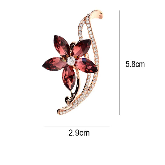CINDY XIANG Rhinestone Simple Flower Brooches for Women Elegant Wedding Pin 3clr