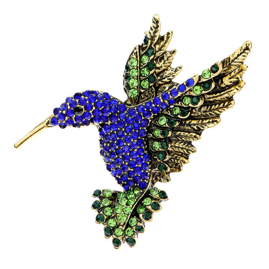 CINDY XIANG Colorful Rhinestone Hummingbird Brooches for Women Animal Pin Korea