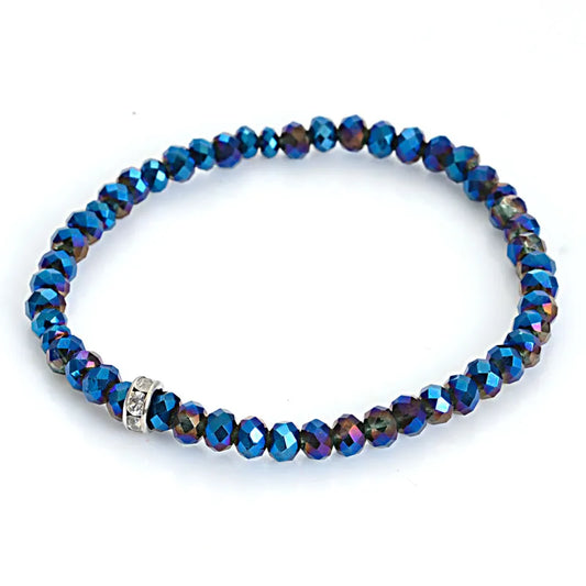 Miasol Colorful New Arrived Style Glass Crystal Beaded Rope Distance Bracelet