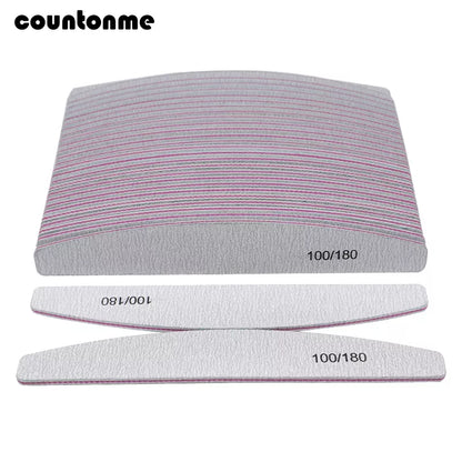 10Pcs 100/180 Nail File Sanding Polishing Buffer Block