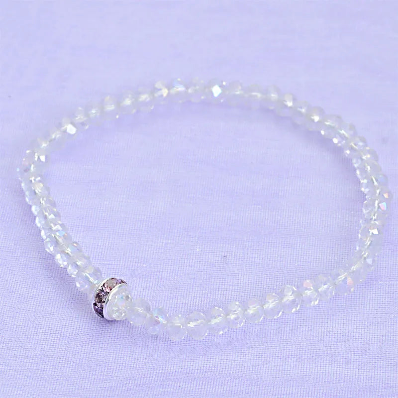 Miasol Colorful New Arrived Style Glass Crystal Beaded Rope Distance Bracelet