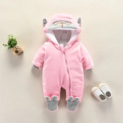 New Baby Cartoon Romper Baby Winter Clothes Hooded Infant Jacket