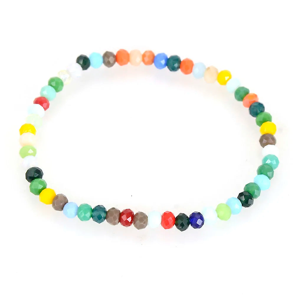 Miasol Colorful New Arrived Style Glass Crystal Beaded Rope Distance Bracelet