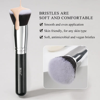 BEILI 15Pcs Rose Gold Makeup Brushes Pink Natural Goat Hair