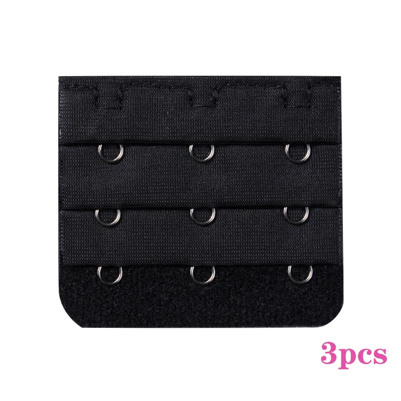 3PCS Bra Extension Lingerie Strap Extender Replacement With 2 Hooks Lengthened