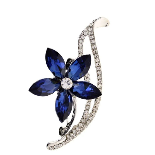 CINDY XIANG Rhinestone Simple Flower Brooches for Women Elegant Wedding Pin 3clr