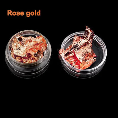 1 Box Gold Silver Irregular Aluminum Foil Paper Nail Art Sticker 3D Glitter DIY